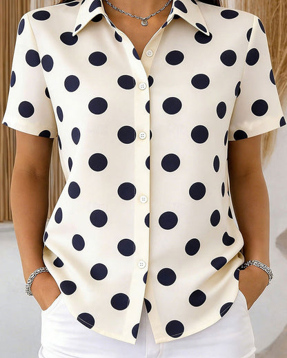 Bluse Polka-Dot Kurzarm