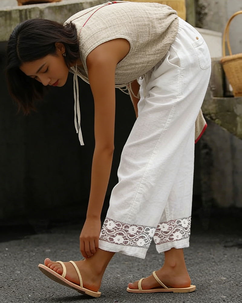 Gekröpft Spitze Knöchelhose