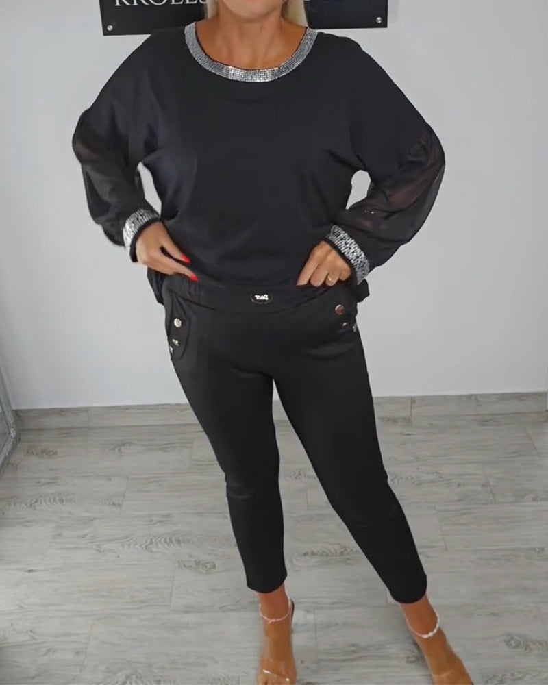 Top Mesh Heiß Diamant Modisch