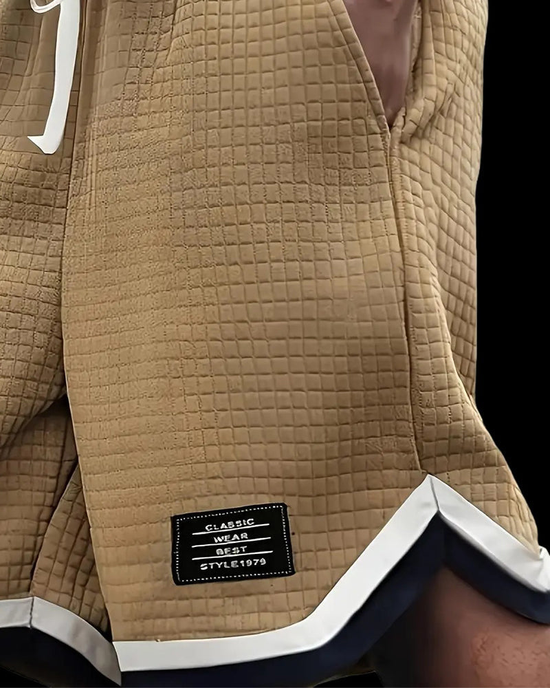 Shorts Waffelstruktur Kordelzug