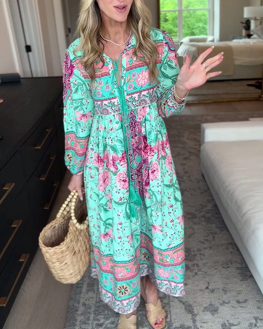 Elegantes String-Kleid mit Blumendruck