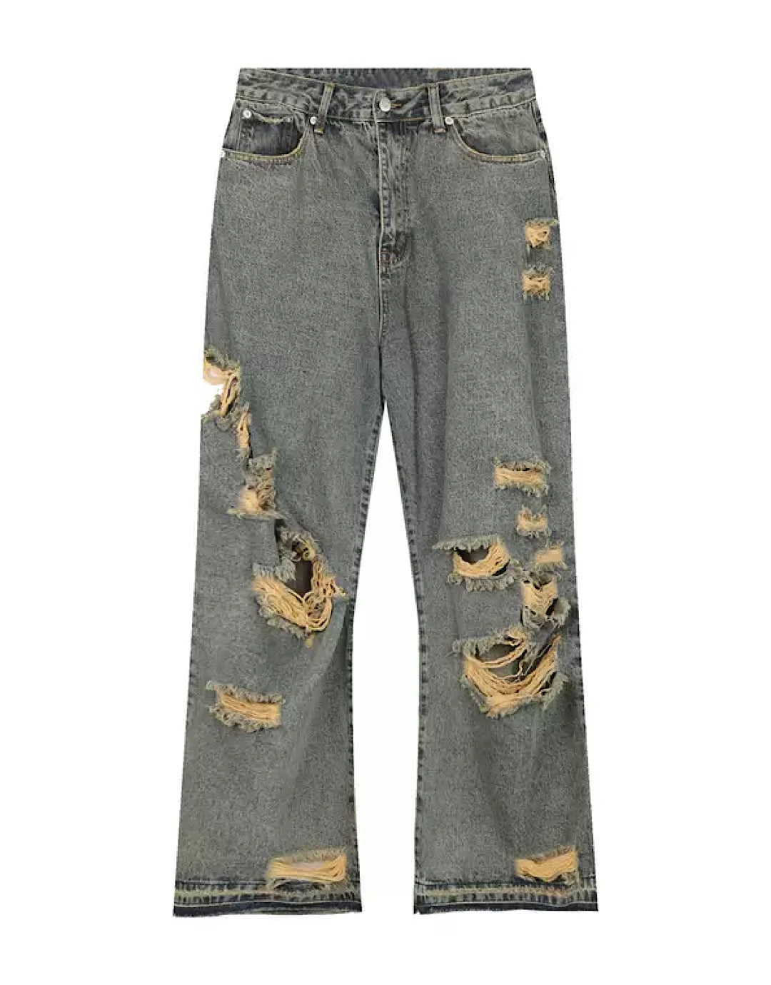 Punk Men's Damage Baggy Jeans