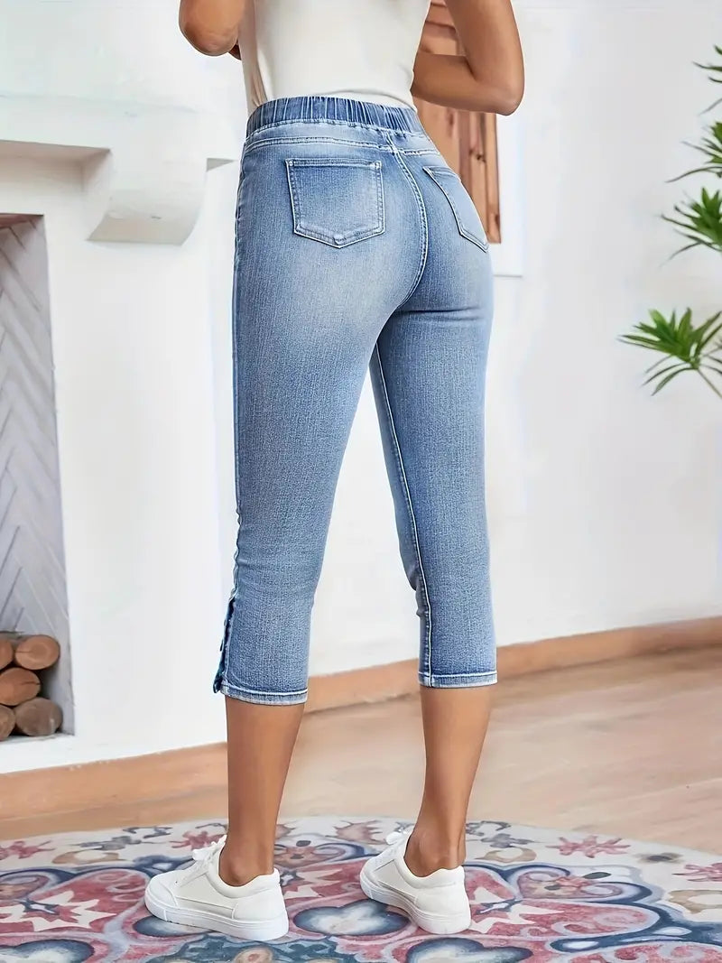 Aria - Elastische Denim-Jeans mit Praktischem Kordelzug