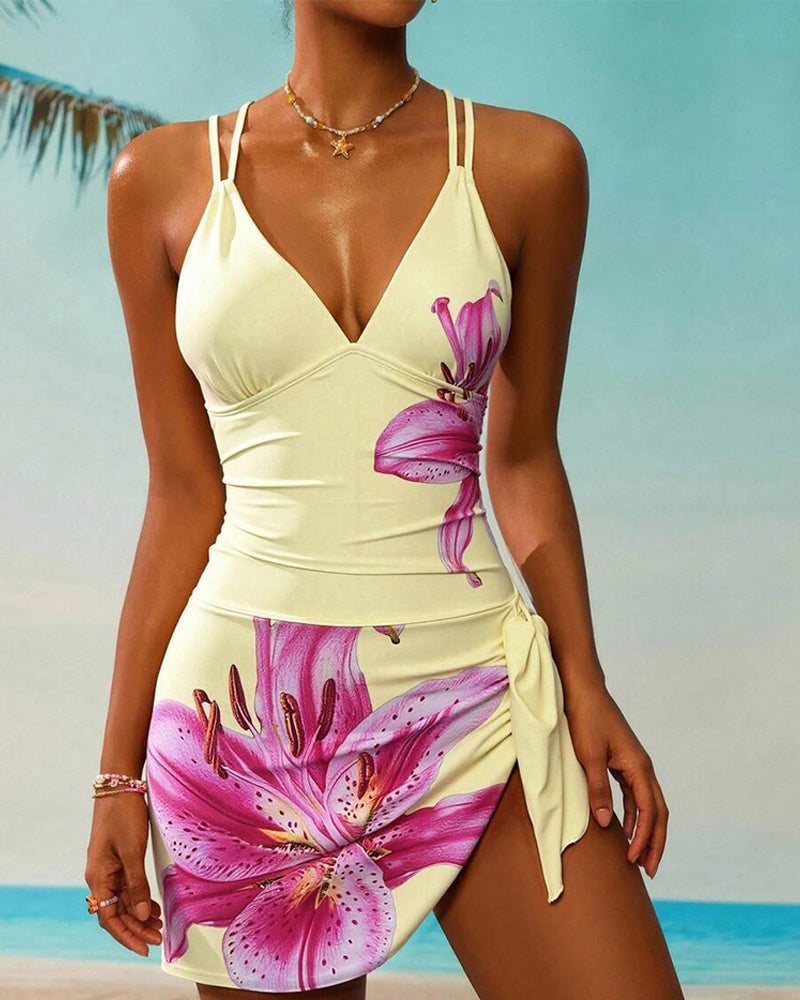 Badekleid Sexy Gedruckt