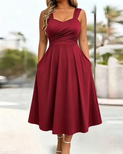 Kleid Gerafft Bandeau Hohe Taille