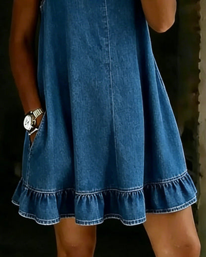 Kleid Runder Ausschnitt Ärmellos