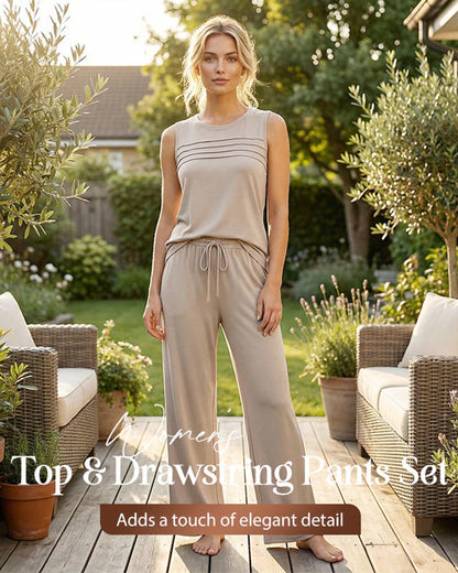 Zweiteiliges Set Plissierte Weste Top