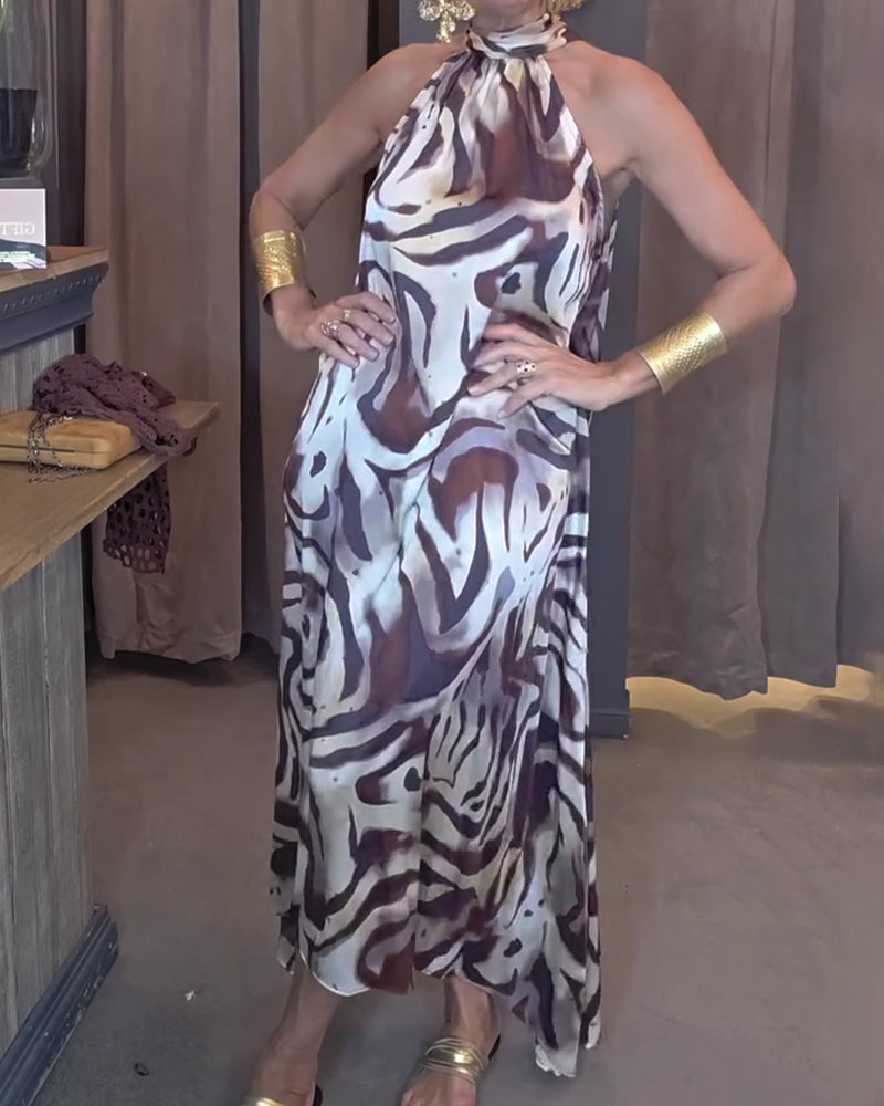 Kleid trägerlos ärmellos bedruckt