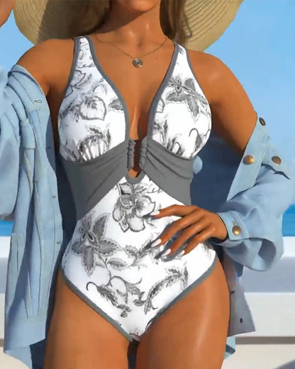 Badeanzug sexy bedruckt einteilig