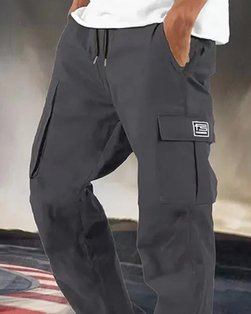 Herren Hose Multitasche Cargo Gerades Bein