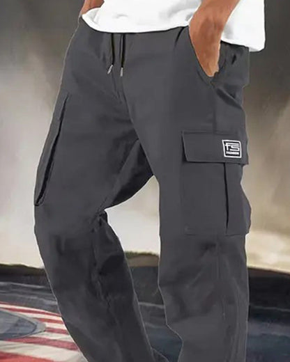 Herren Hose Multitasche Cargo Gerades Bein