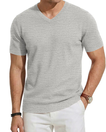 Pullover Mini V-Ausschnitt Lässig Einfarbig