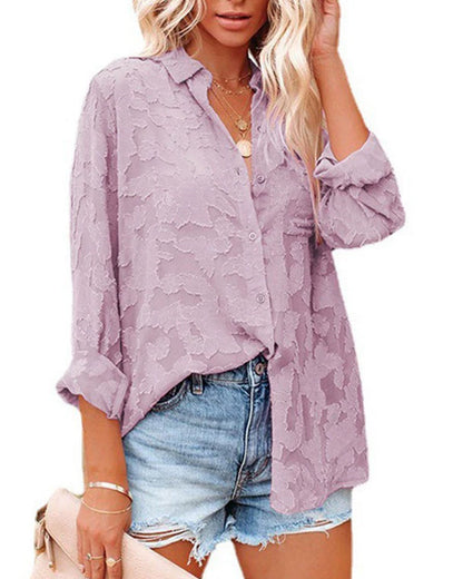 Bluse Chiffon Jacquard Sheer