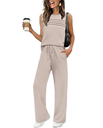 Zweiteiliges Set Plissierte Weste Top
