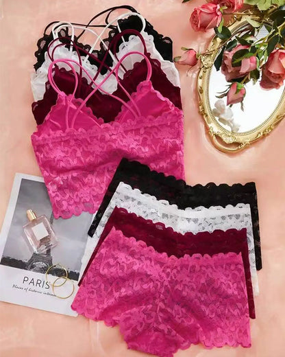 Dessous Set Spitze Cutout Rücken