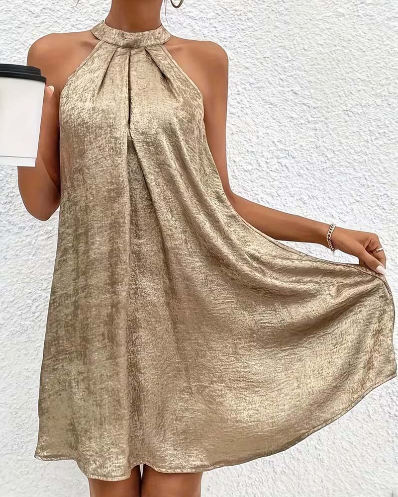 Kleid Leichter Luxus Ärmellos Off-Shoulder Halter