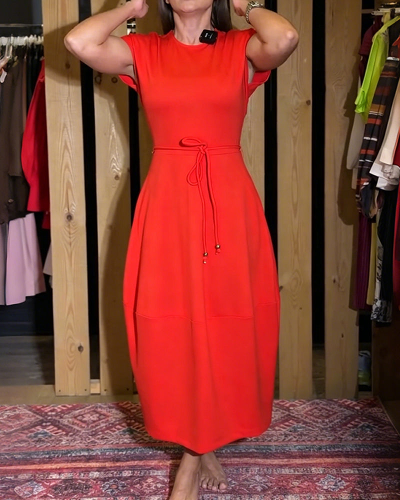 Kleid Rundhals Träger