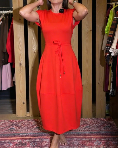 Kleid Rundhals Träger