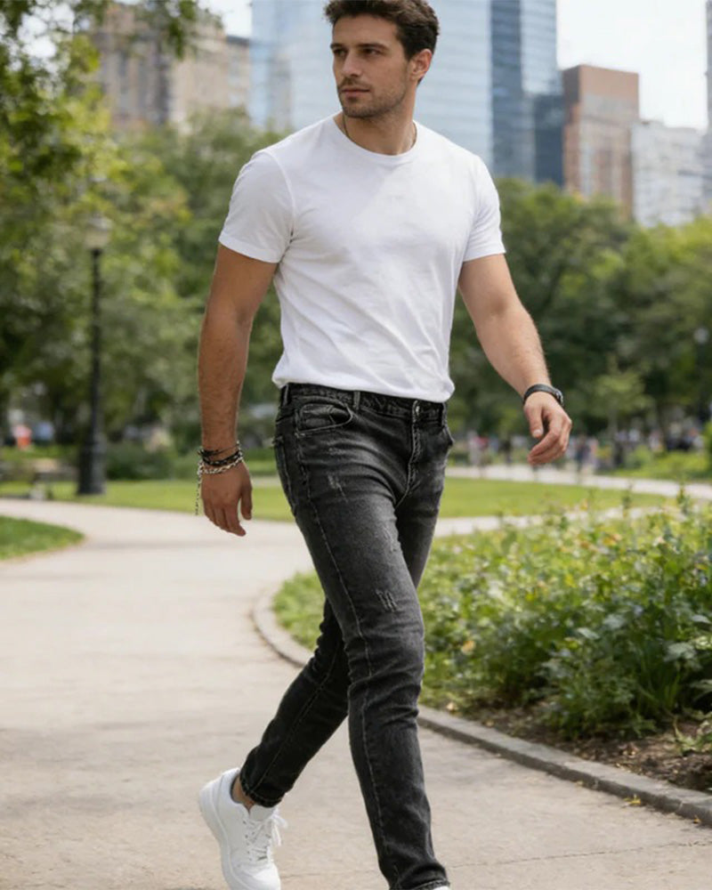 Jeans Herren Lässig Uni