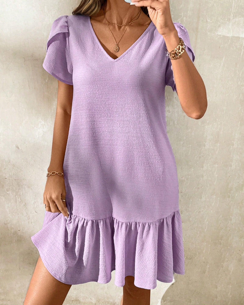 Kleid Elegant A-Saum Puffärmel