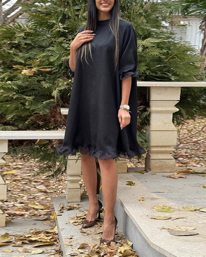 Kleid lässig locker einfarbig rundhals