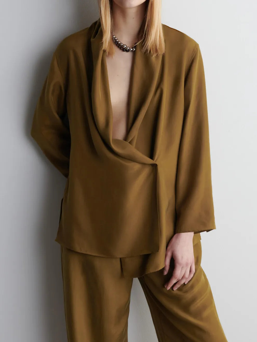 Ensemble pantalon de costume chic à revers châle