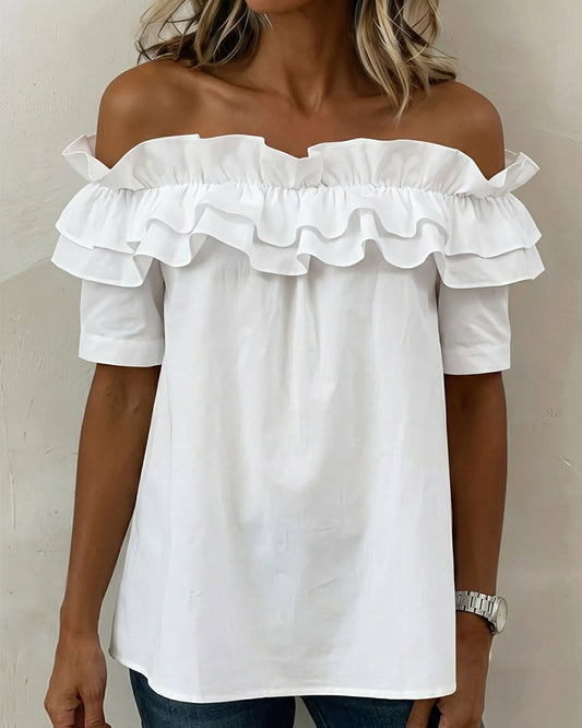 Bluse Rüschen Off-the-Shoulder
