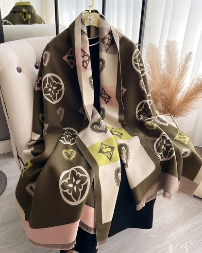 Schal Herz Geometrisch Mode Warm