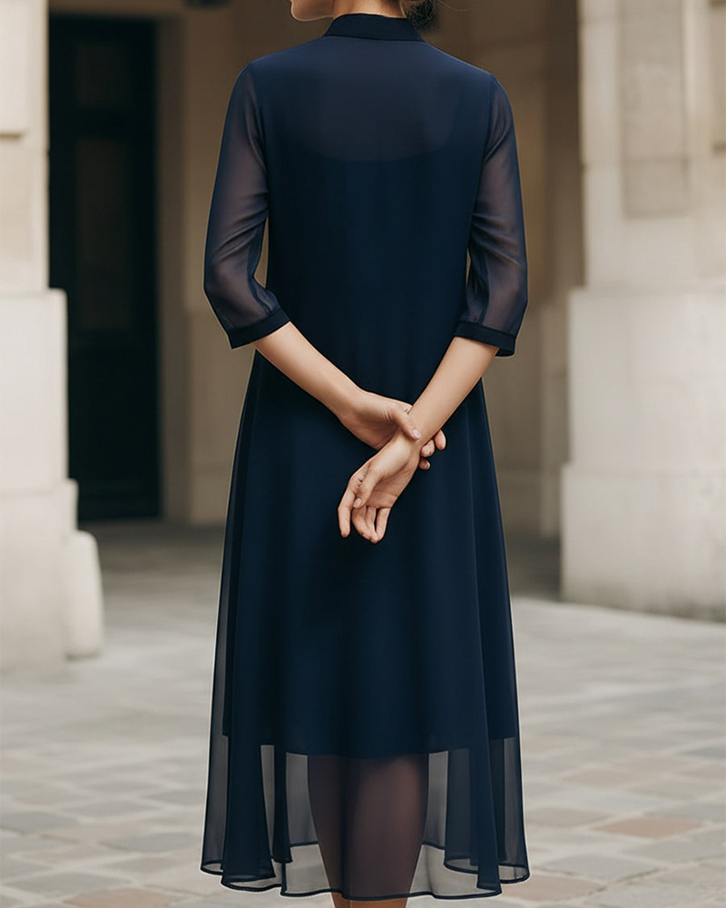 Elegantes A-Linien-Kleid Mit V-Ausschnitt