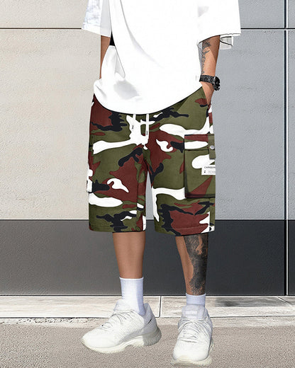 Shorts Herren Multitasche Kordelzug Cargo