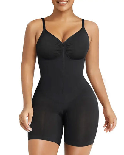 Shapewear für Damen Bauchkontrolle Bodysuit Reißverschluss Komfort Ultra Stretch Stoff