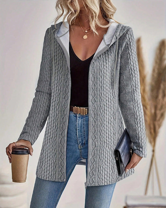 Mantel Twist Reißverschluss Cardigan