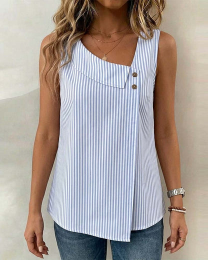 Bluse gestreift asymmetrisch ärmellos