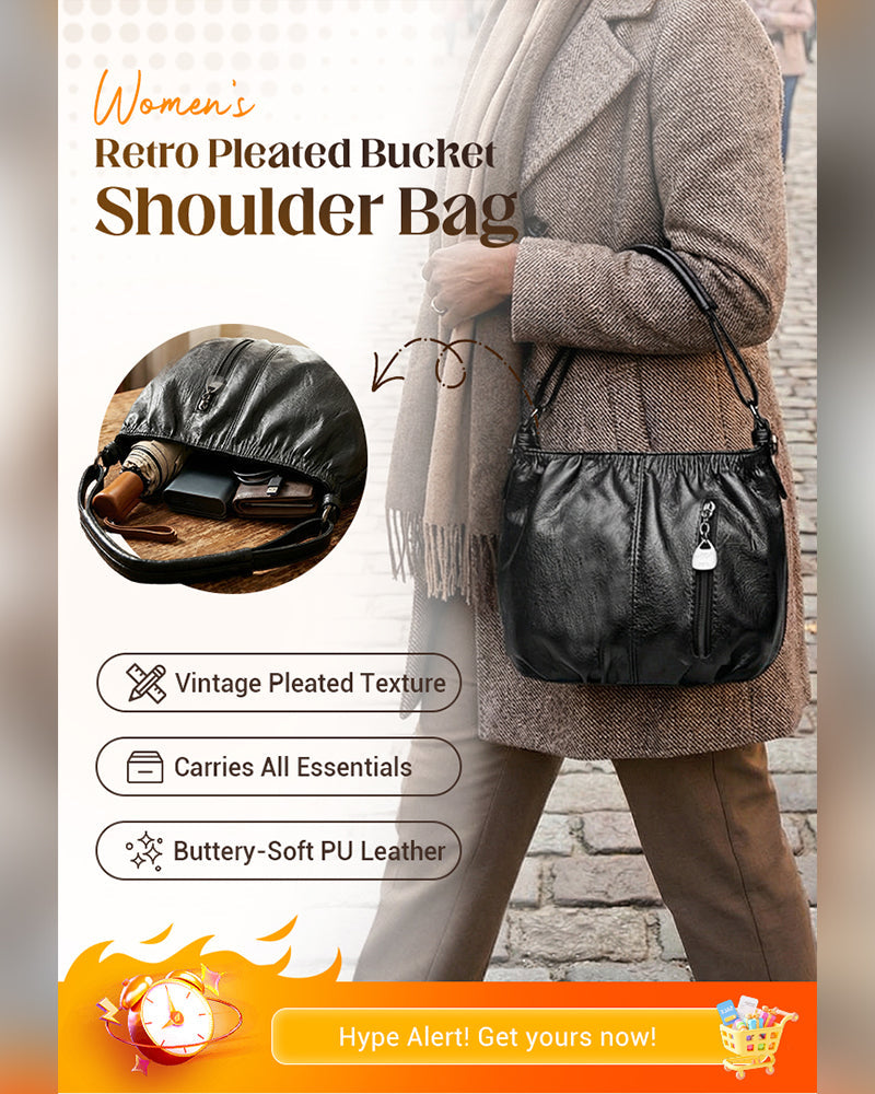 Handtasche Casual Gefaltet Eimer Weiches Leder