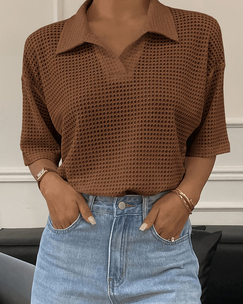 T-Shirt Polo Revers Drop Schulter