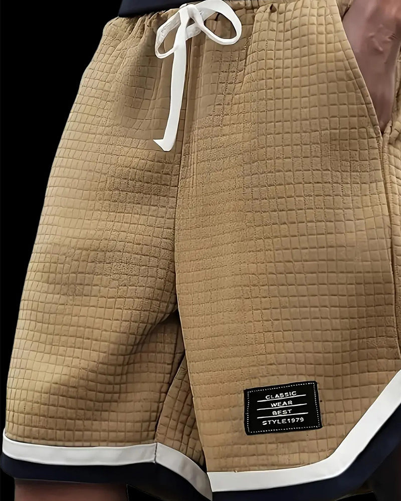 Shorts Waffelstruktur Kordelzug