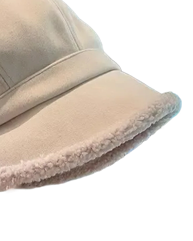 Hut Damen Unifarben Plüsch Fischerhut Warm
