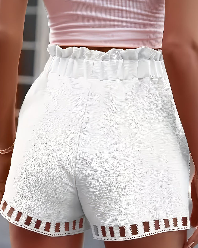 Shorts Durchbrochene Spitze Elastischer Bund