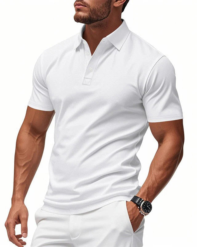 T-Shirt Herren Schnelltrocknend Kurzarm Revers