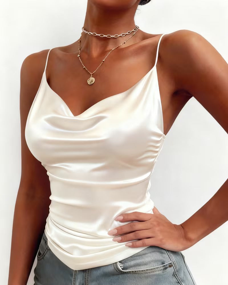Cami-Top Unifarben Cowl Neck