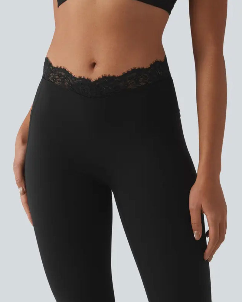 Hose Spitze Taille Leicht Ausgestellt Yoga