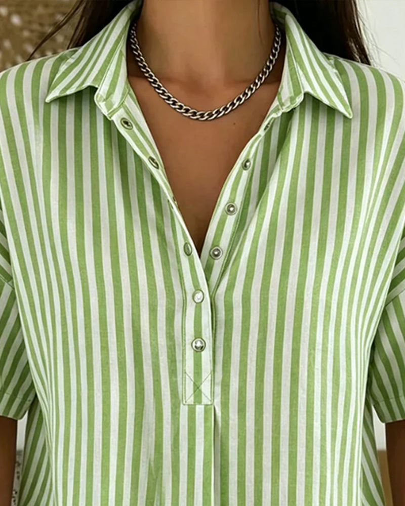 Bluse gestreift casual Knopfleiste