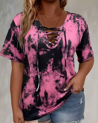 Bluse Tie-Dye Print
