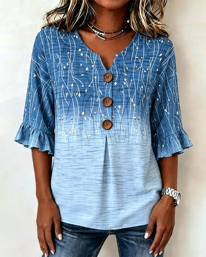 Bluse Bedruckt Rüsche