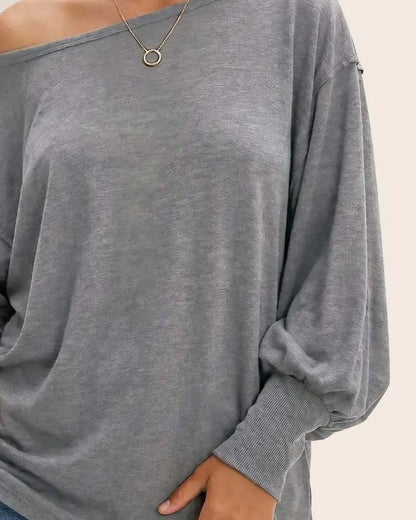 Oberteil Off-Shoulder Laternenärmel Langarm