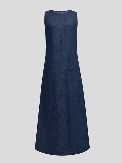 Blue sleeveless maxi dress - Emma