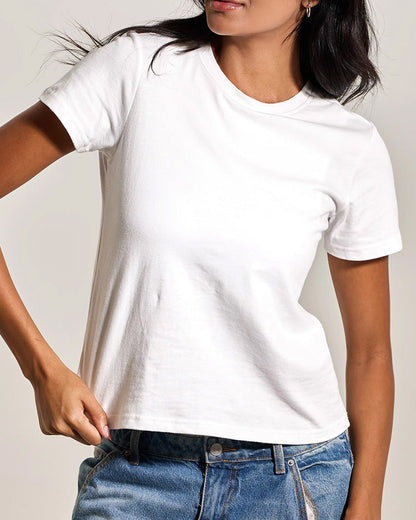 T-Shirt Rundhalsausschnitt Mit Bh Einfarbig