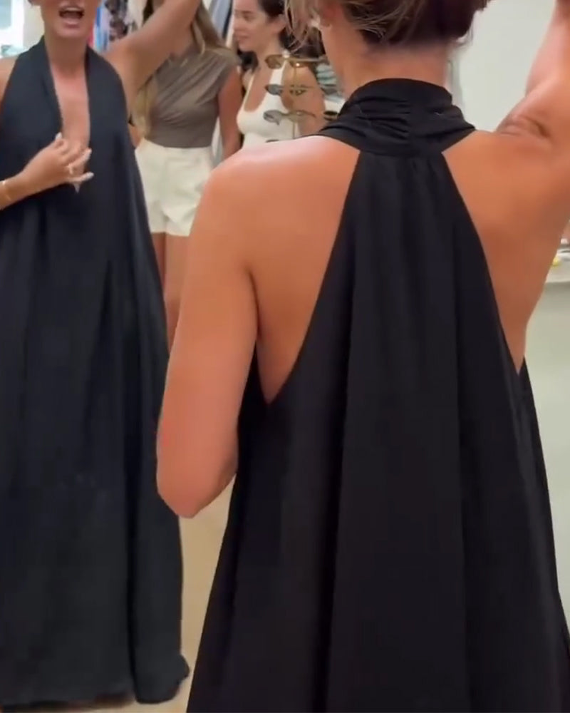 Kleid Elegant Ärmellos Bodenlang