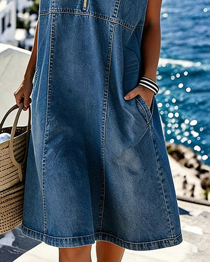 Kleid Casual Ärmellos Shift