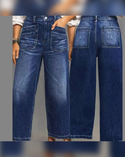 Hose Damen Casual Hoch Tailliert Weites Bein